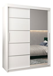 Šatní skříň 180 cm se zrcadlem Verika 2 180 (bílá)