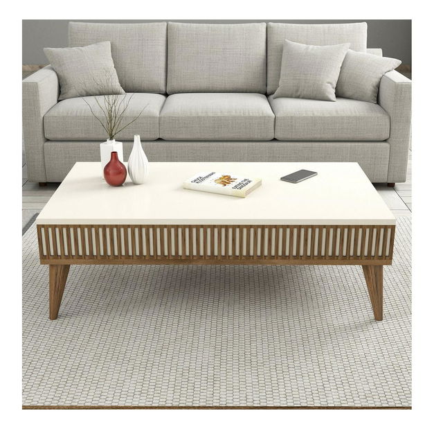 Konferenční stolek Milhouse (ořech + krémová)