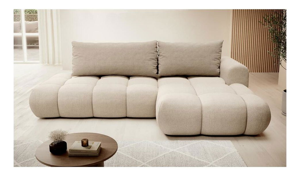 Rohová sedací souprava Ombre (P) (béžová + černá)