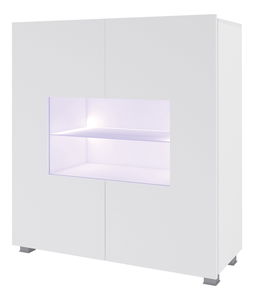 Vitrína Calabria K2D (bílá matná + lesk bílý)