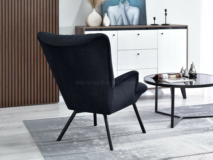 Designové křeslo Lanzaris (černá + zlatá)