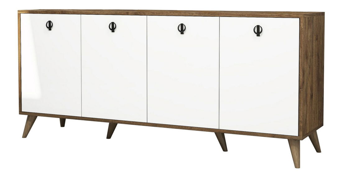 Skříňka Esmeralda (Ořech + Bílá)