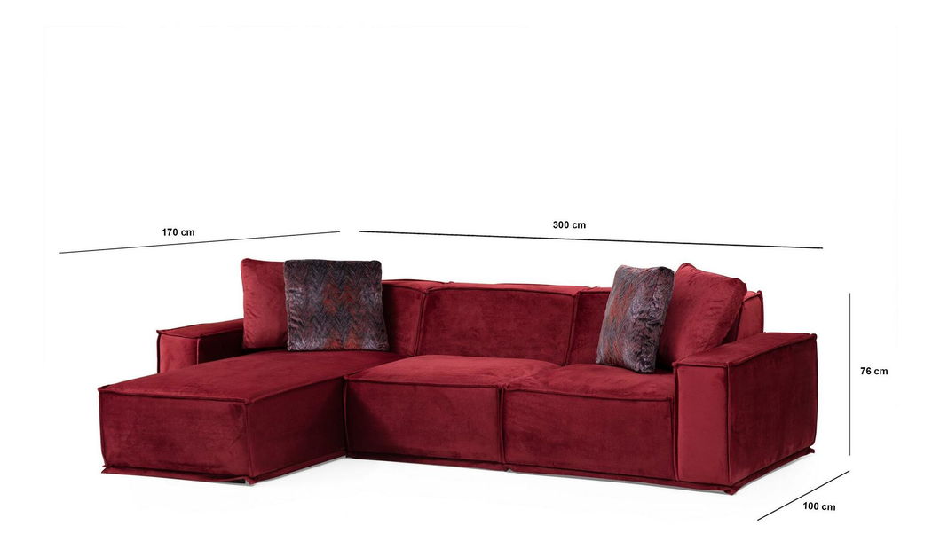 Rohová sedačka Legaletta 8 (bordó) (L)