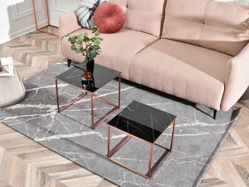 Konferenční stolek Prana Law (černý mramor + měděná)