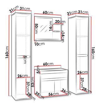 Koupelnový nábytek Garmana XL (matera + breslau kaštan) (se sifonem)