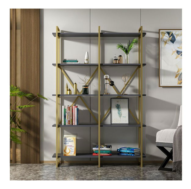 Regál Ladepe 3 (zlatá + antracit)