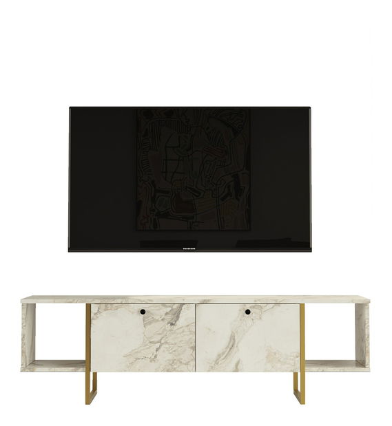 TV stolek/skříňka Vega 30 (Bílá + Zlatá)