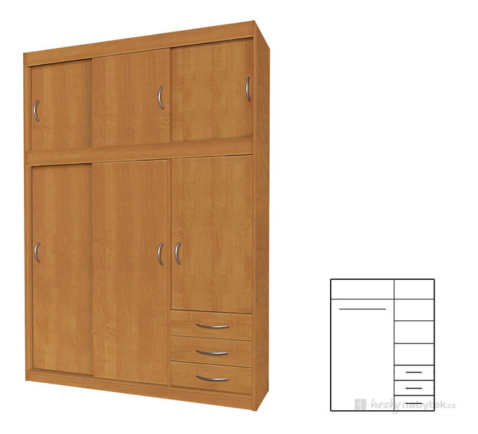 Šatní skříň Karla (olše)