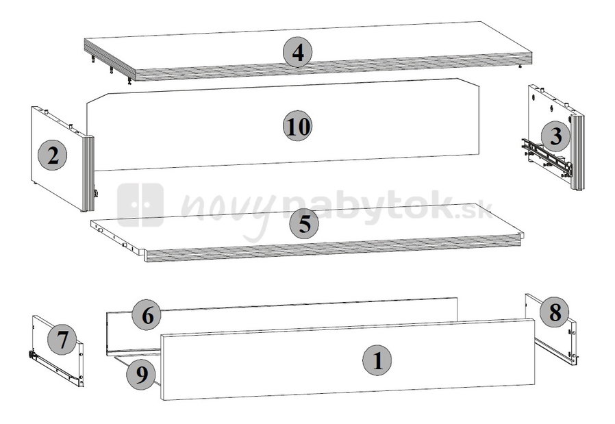 Komoda BRW DOORS HKOM1S 3/12 