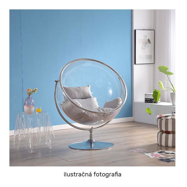 Závěsné houpací křeslo Belgica 2 (transparentní + zlatá + šedá)