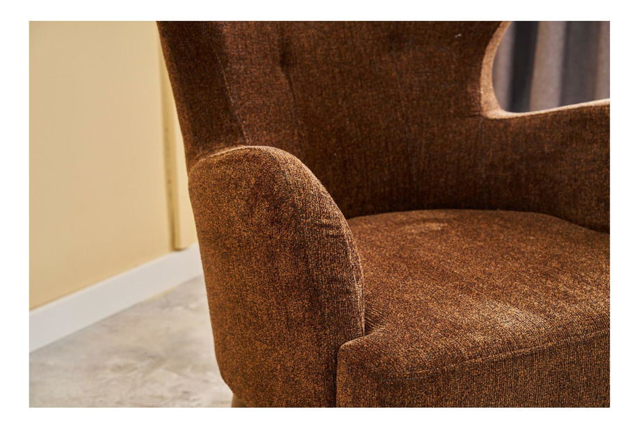 Křeslo ušák Kaveh 2 (měděná + dřevo)