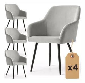 Set 4 ks jídelních židlí Exello (šedá + černá)