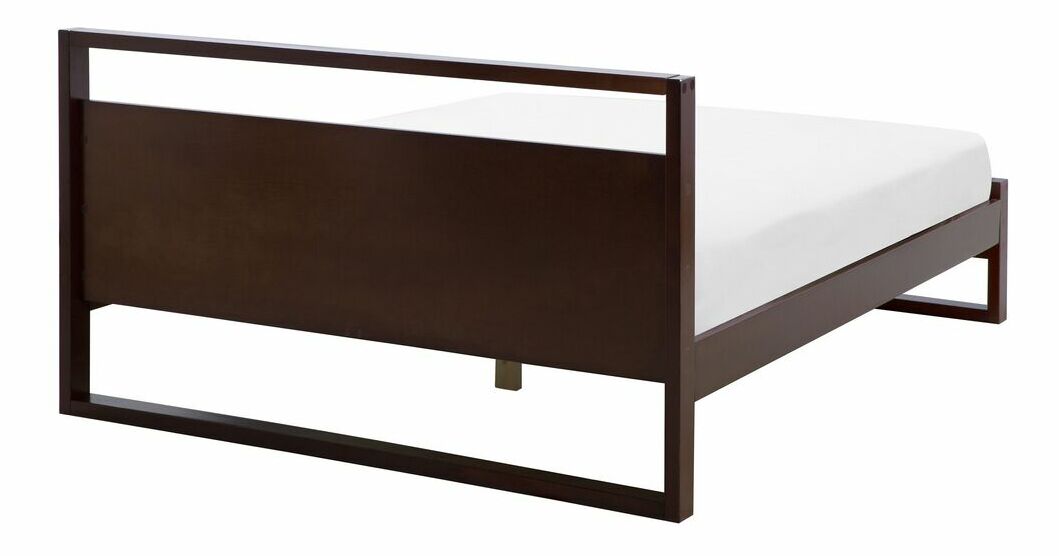 Manželská postel 160 cm GIACOMO (s roštem) (tmavé dřevo)