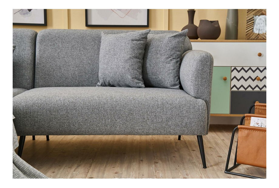 Rohová sedačka Revosatta (L) (šedá + černá)