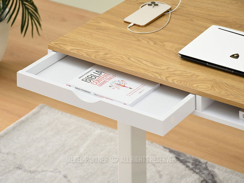 PC stolek Osto 100 (dub bílý + černá)