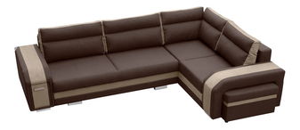 Rohová sedací souprava Asperata (hnědá + světlehnědá) (P)