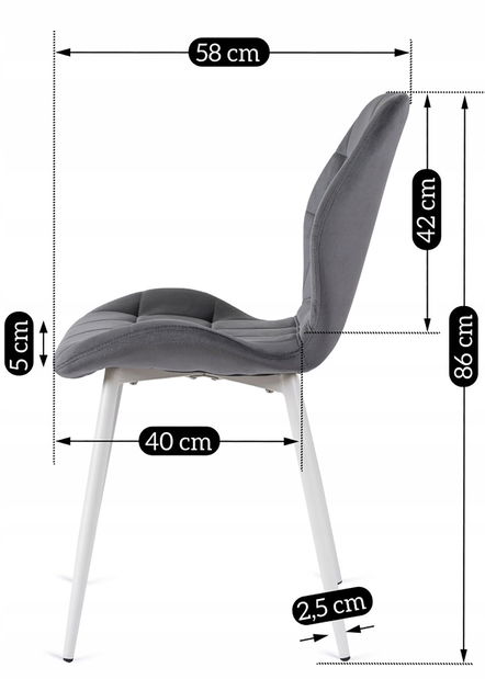  Jídelní židle Ligado (šedá + bílá)