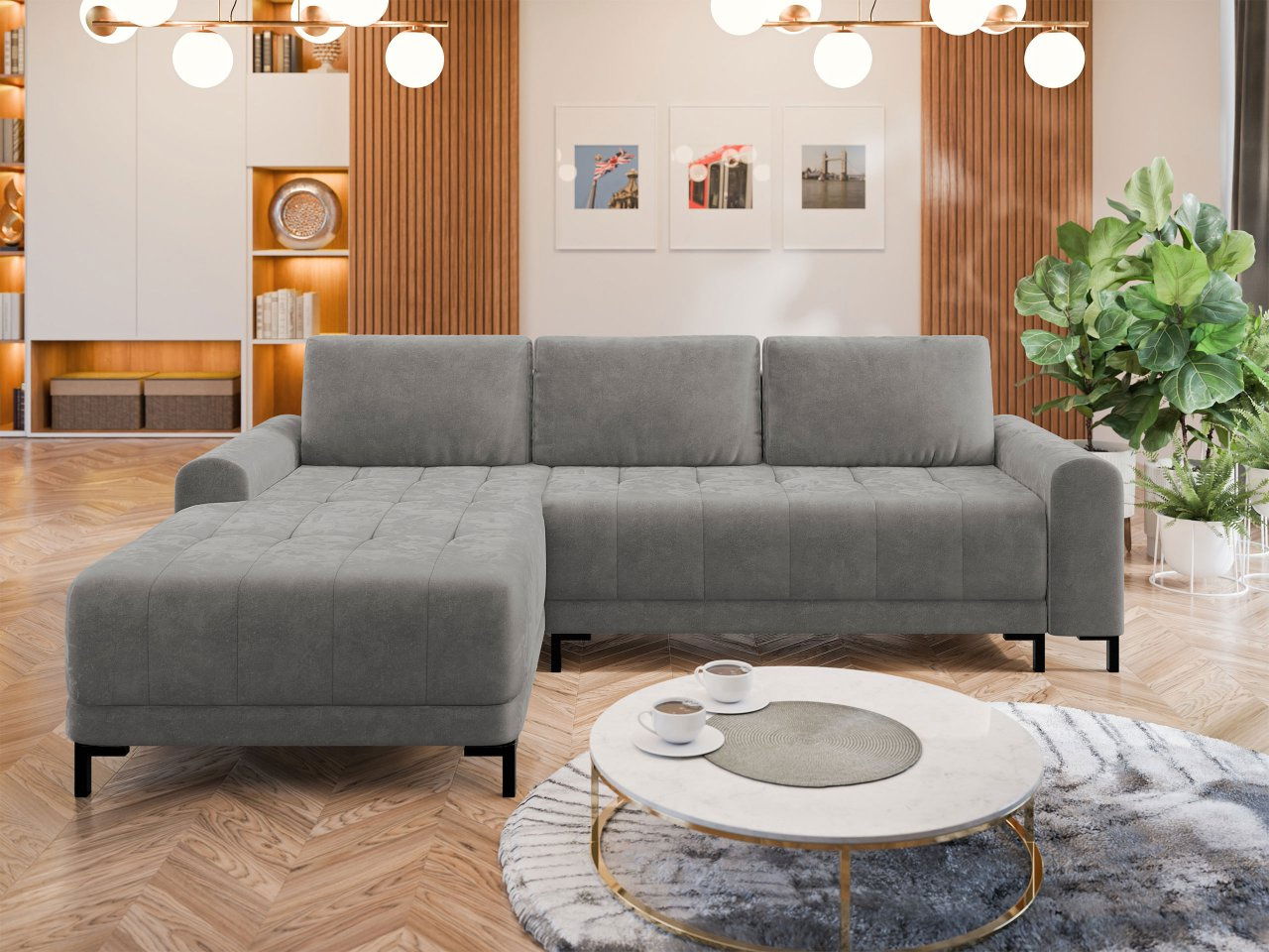 Rohová sedací souprava Bonzi L (ocelová)