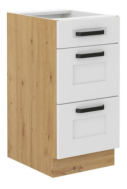 Horní kuchyňská skříňka Lucid 40 D 3s BB (korpus: dub artisan + front: mdf bílá)
