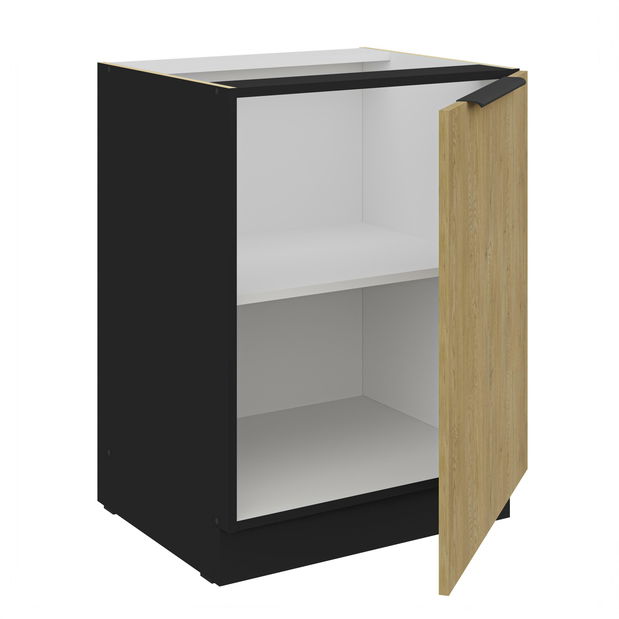 Dolní kuchyňská skříňka Carminia 60 D 1F BB (dub cremona + černá)