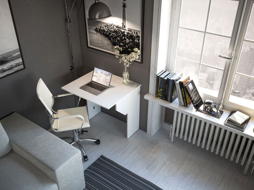 Sklápěcí PC stolík Bong (pro 2 osoby) (bílá)