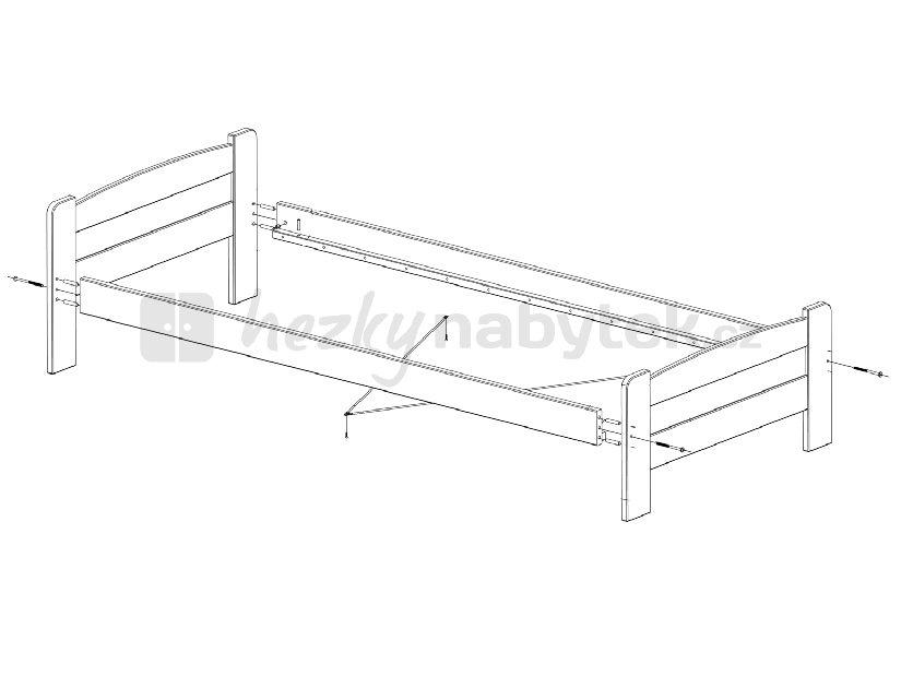 Jednolůžková postel 90 cm Wiktor LR-10.1 (masiv)