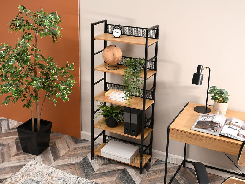 Regál Danube B (dub + černá)