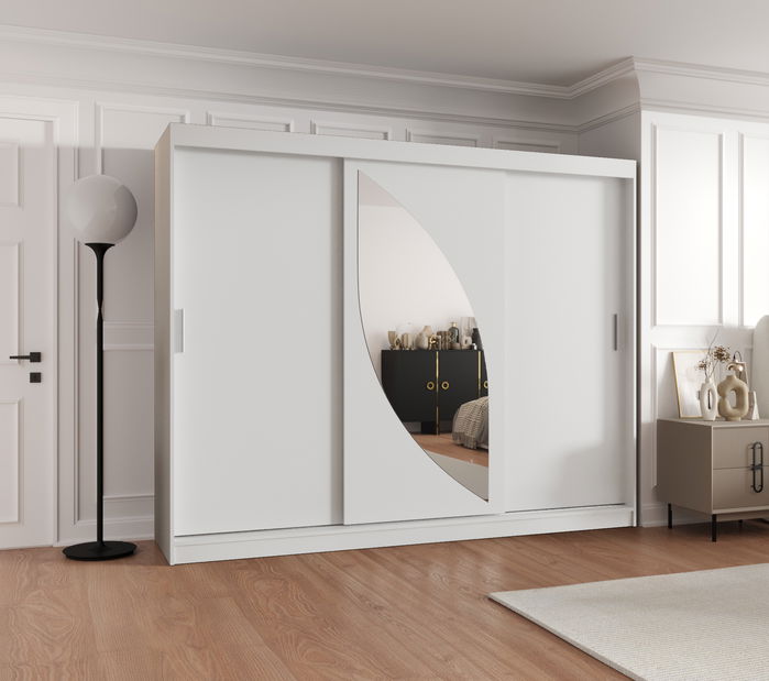 Šatní skříň 250 cm Milain (bílá)