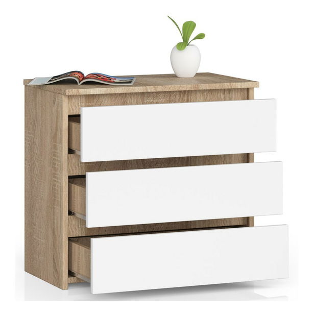 Komoda Cleania CL3 (dub sonoma + bílá)