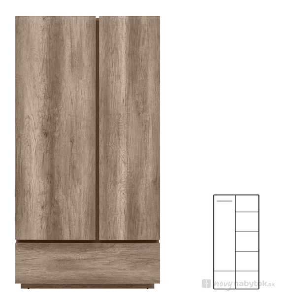 Šatní skříň BRW Anticca SZF2D1S