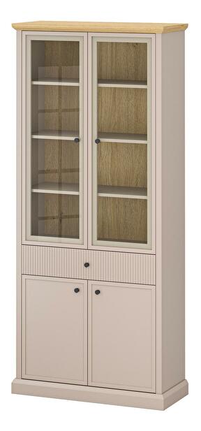 Vitrína Indices 3 (taupe + dub kamenný)