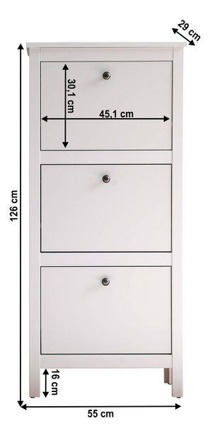 Botník (skříňka na boty) Otis 3k (bílá)