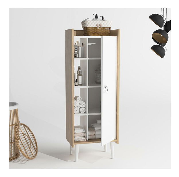 Skříňka Mavade 4 (dub + bílá)