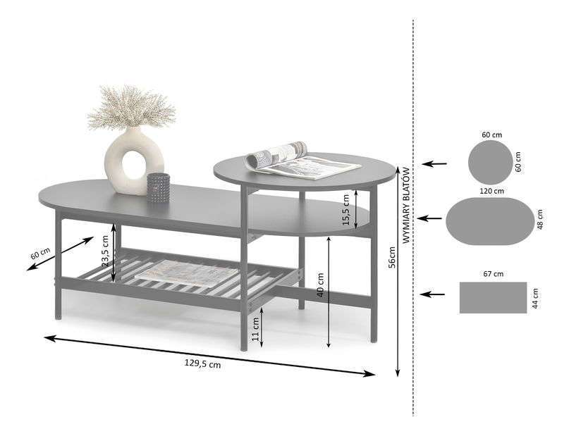 Konferenční stolek Lorelail Xl (černá)