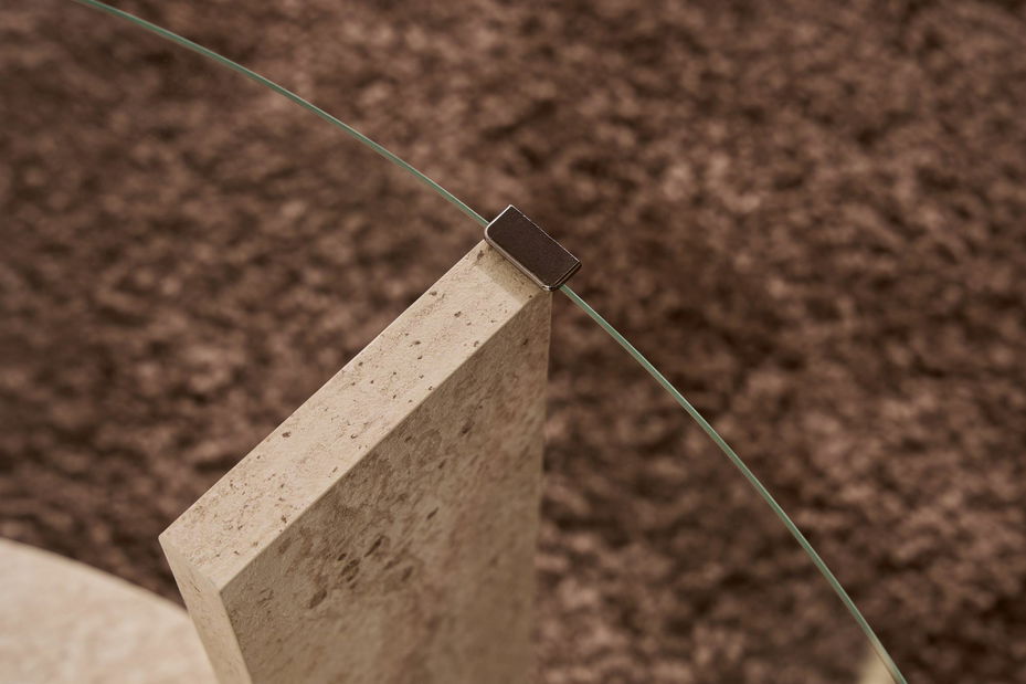 Konferenční stolek Claro (travertin + sklo)