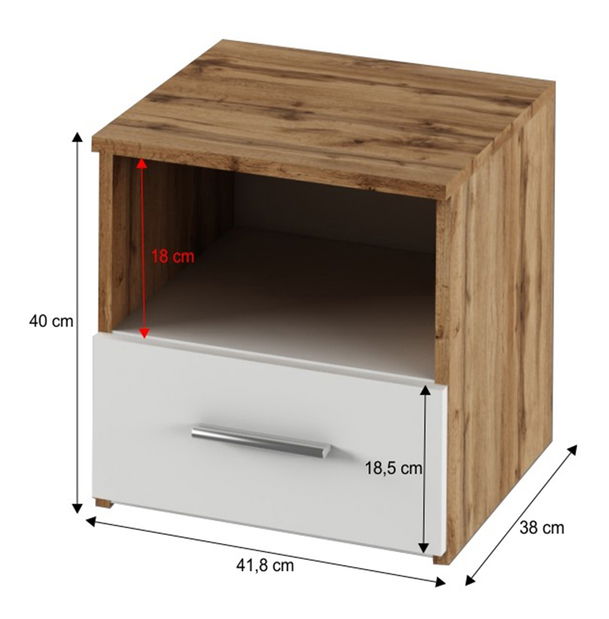 Ložnicový komplet (postel 160x200 cm) Gaila New (dub wotan + bílá)