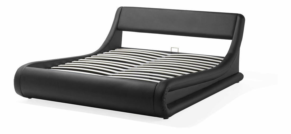 Manželská postel 160 cm AVENUE (s roštem a úl. prostorem) (černá)