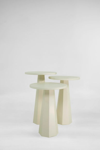 Set 3ks. příručních stolků Lilia L (dub safírový + bílá)