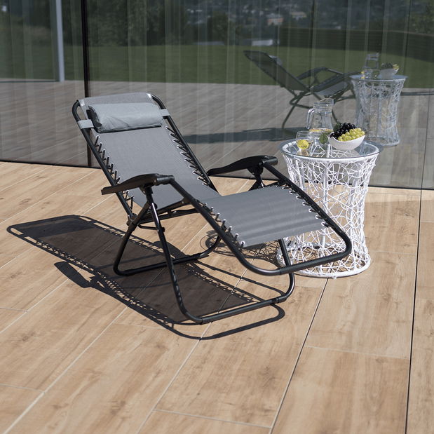Zahradní polohovatelné křeslo Gerry (šedá)