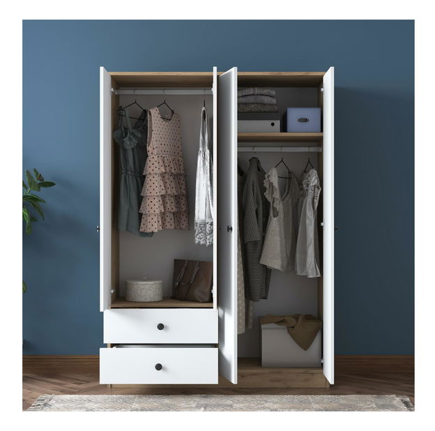 Souprava nábytku do ložnice Nolobe 2 (ořech + bílá)