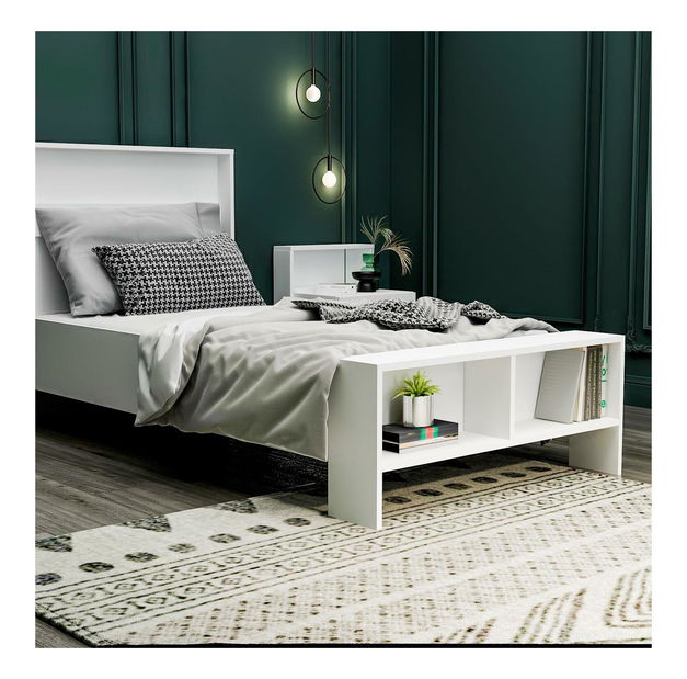 Jednolůžková postel 100 cm Lopope (bílá) (s roštem)