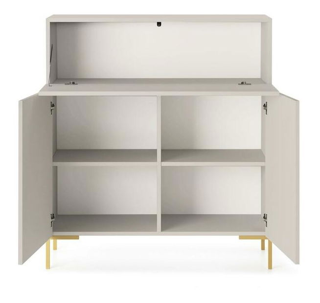 Skříňka Lamellito L2 (šedobéžová + zlatá)