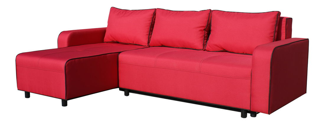 Rohová sedací souprava BRW Black 2 (červená) (L)