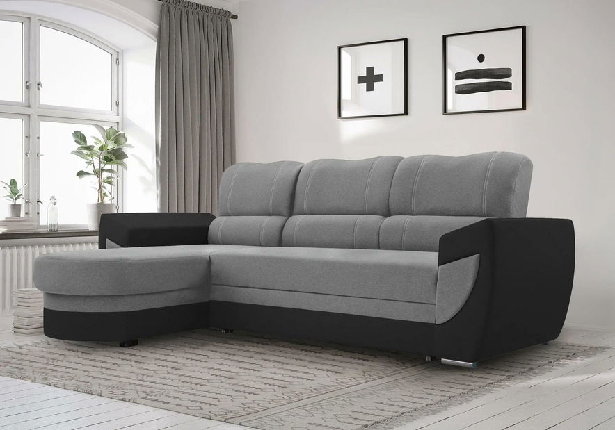 Rohová sedacia súprava Trento (šedá + tmavě šedá) (L)