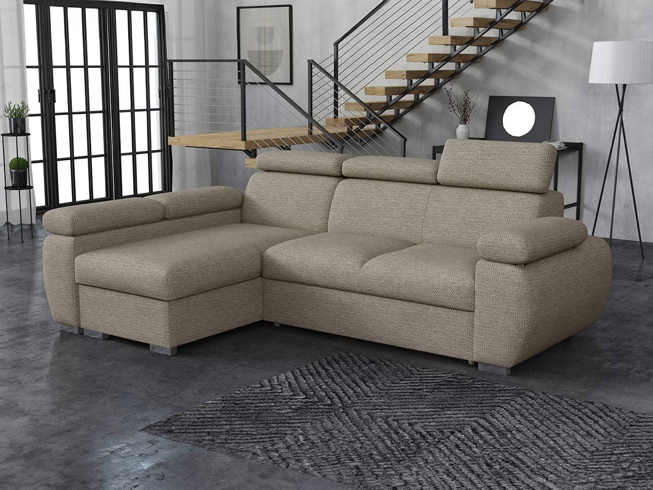 Rohová sedací souprava Gozo Mini (světle šedá) (L)