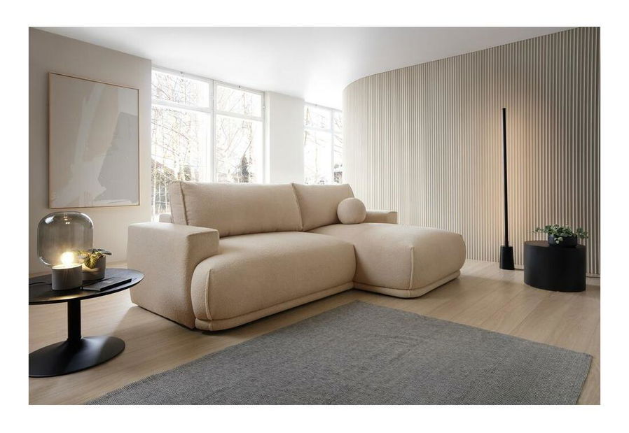 Rohová sedací souprava Dita mini (P) (béžová + černá)