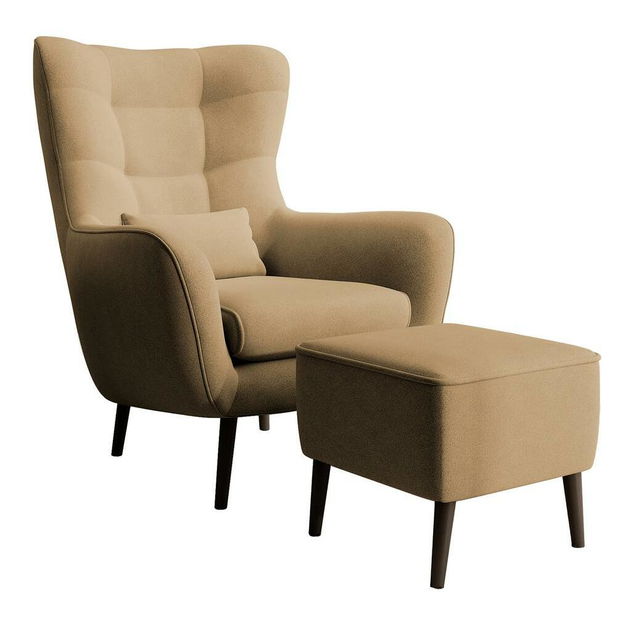 Křeslo s podnožkou Veneza VZ1 (světle hnědá + černá)