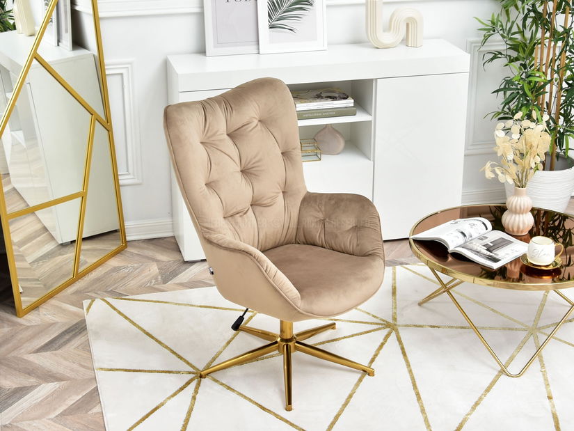 Křeslo Meryl (béžová + zlato)