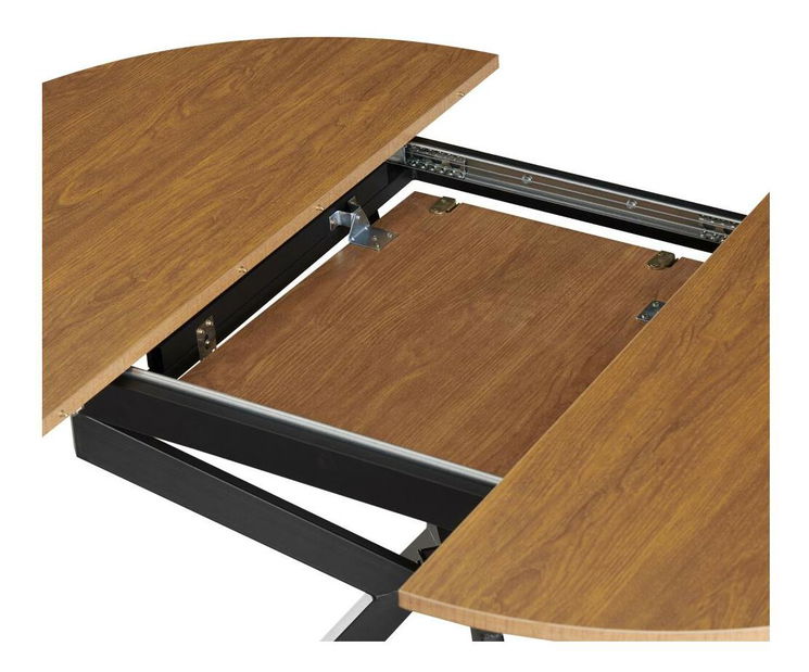 Rozkládací jídelní stůl Amero (dub světlý + černá) (pro 4-6 osob)