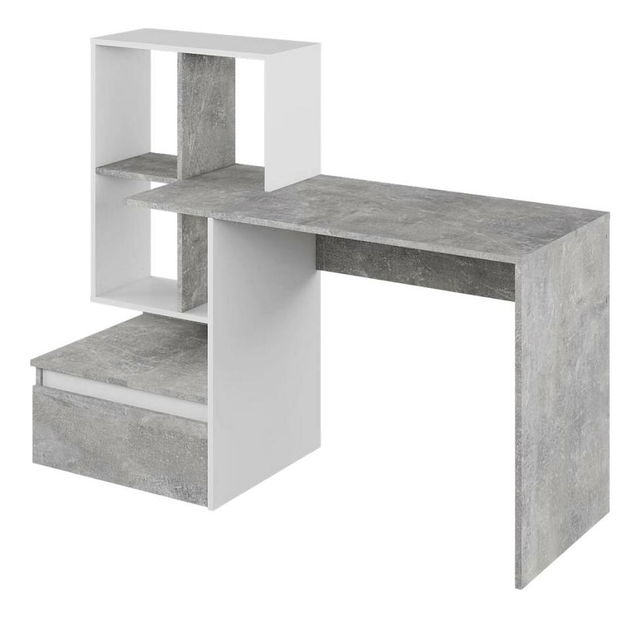 PC stolek Nacio (beton + bílá)